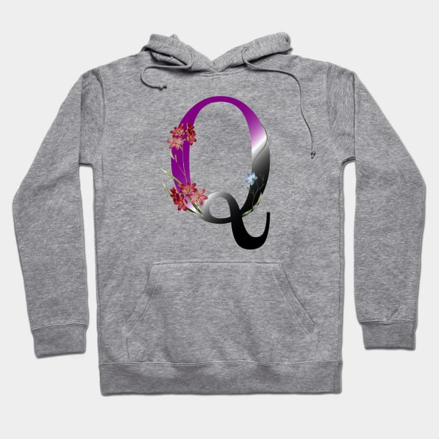 botanical monogram Q Hoodie by Eric Okore